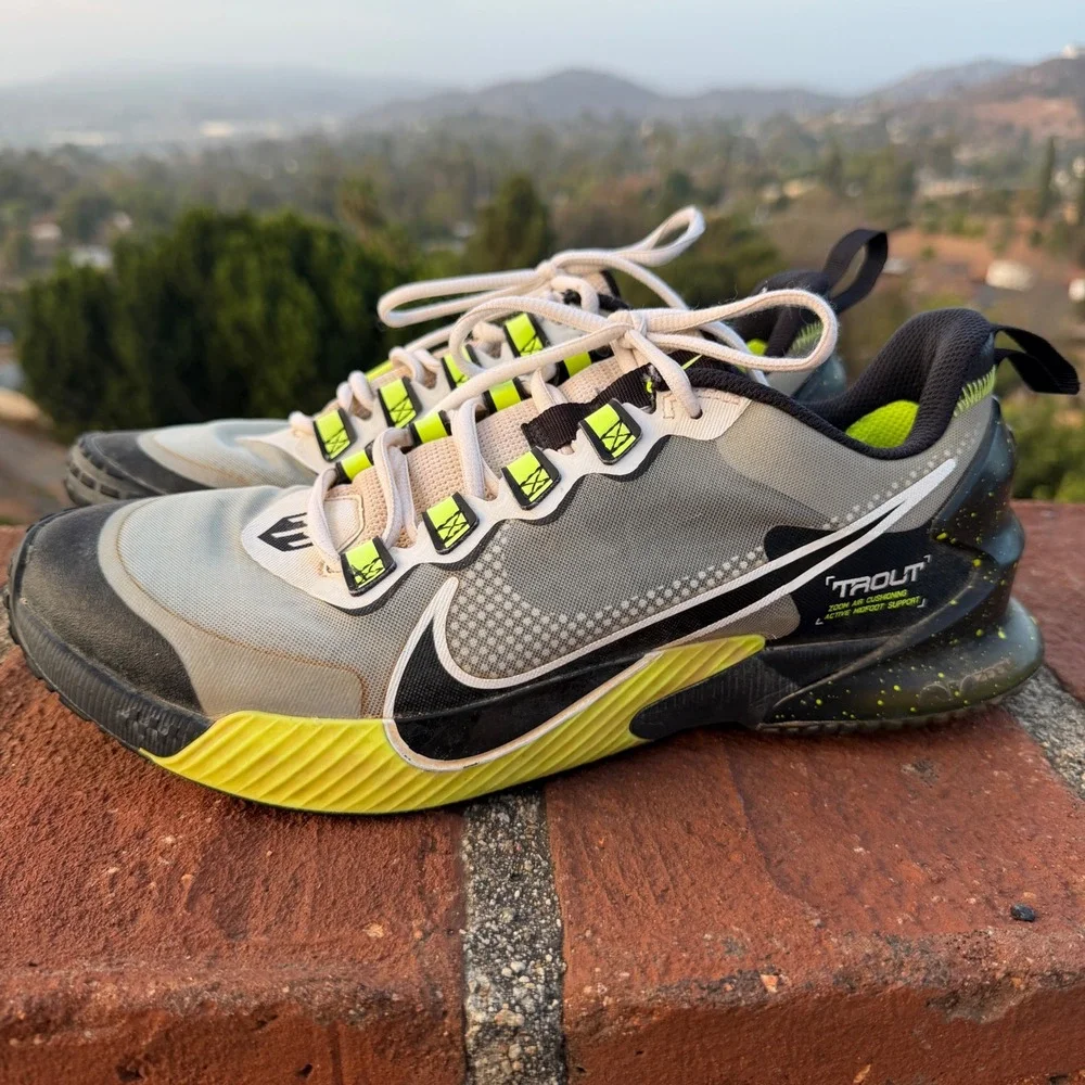 Nike Force Zoom Trout 7 Turf Baseball Shoes Grey Green CZ5916-023 Mens 10